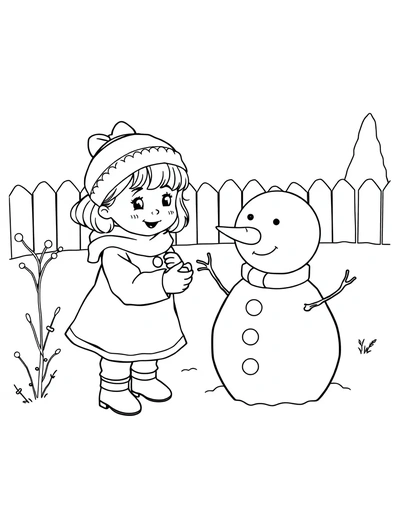 Girl and Snowman