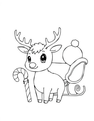 Cute Reindeer with Sleigh